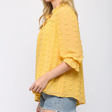 Solid Puffy Dot Long Sleeve - Available in Mustard and Rose