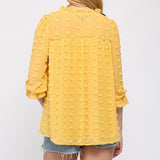 Solid Puffy Dot Long Sleeve - Available in Mustard and Rose