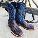Tanner Mark Men's "Deacon" Brown Caiman Belly Square Toe Boots