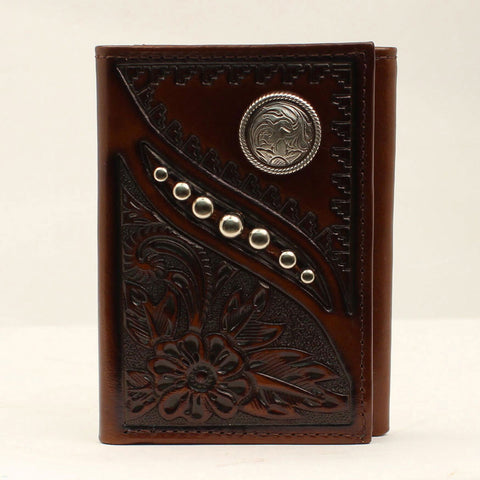 Nocona Floral Tooled Concho Trifold 