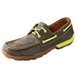 Twisted X Women's Brown and Neon Yellow Driving Moc 