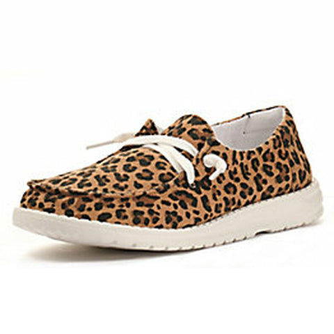 Very G Tan Leopard Boat Shoe