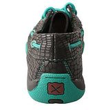 Twisted X Women's Black Croc print with Lush Green Lacing