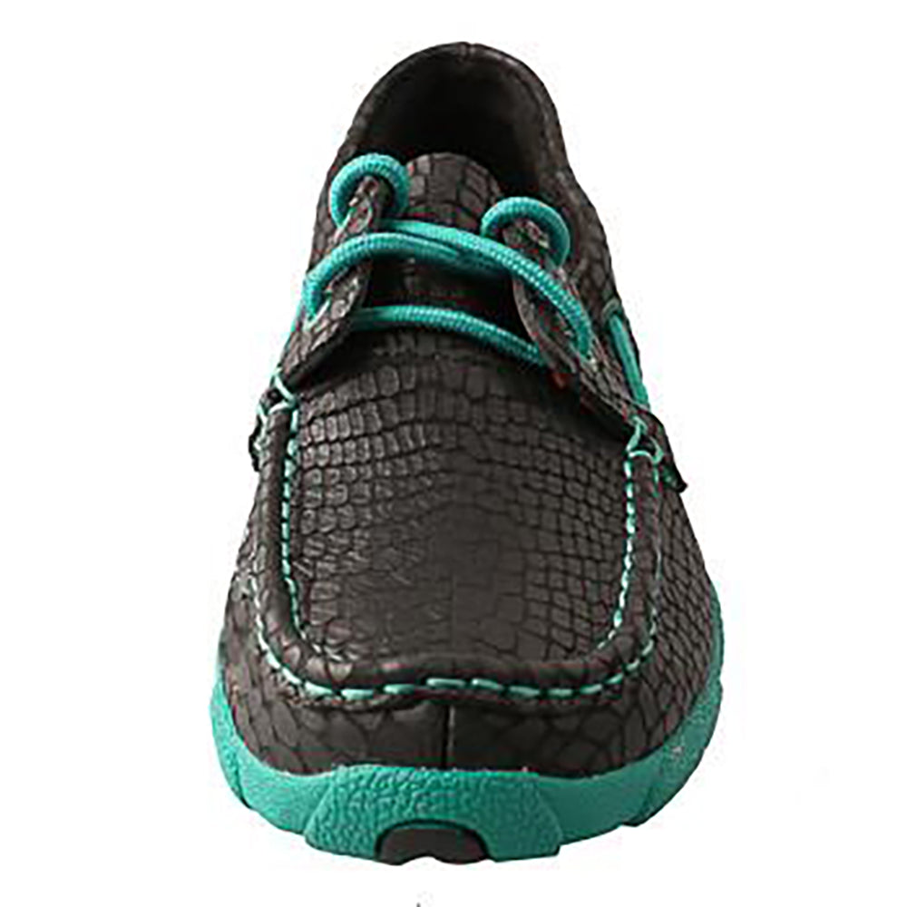 Twisted X Women s Black Croc print with Lush Green Lacing