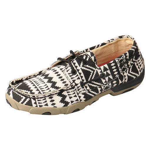 Twisted X Women's Black and White Aztec Mocc - Main Image