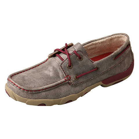 Twisted X Women's Grey and Berry Moc 