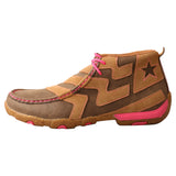 Twisted X Women's Brown and Pink Zig Zag Flag Moc