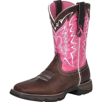 Women's Pink and Brown Square Toe