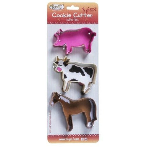 3 Piece Farm Animal Cookie Cutter Set