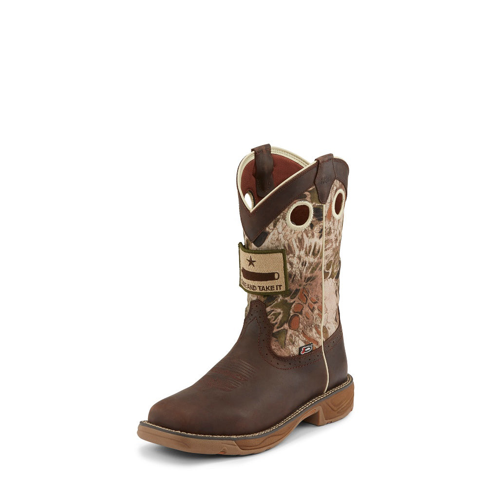 Justin's Stampede Rush Grizzly Brown Waterproof Square Toe Boot