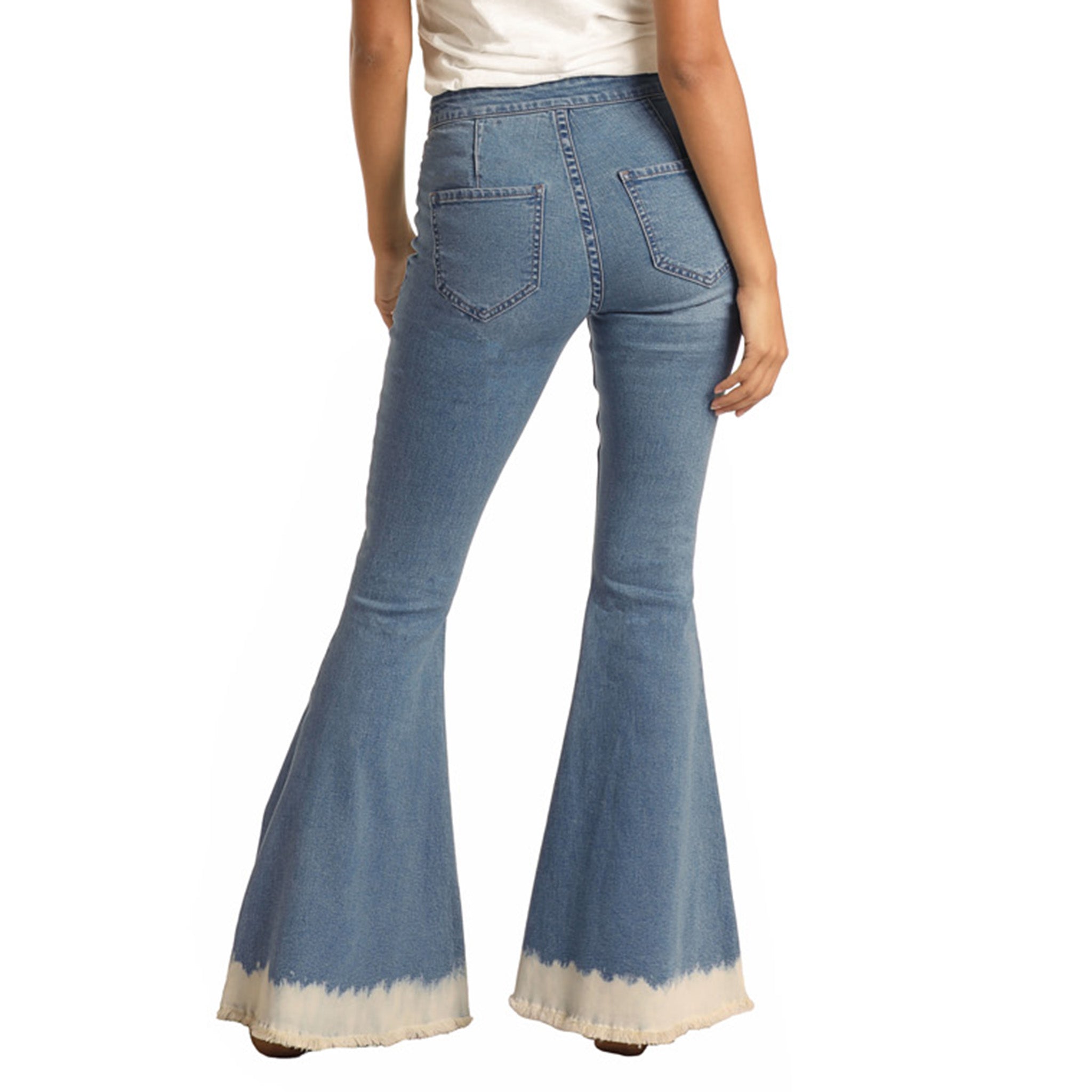 Rock & Roll Cowgirl High Rise Dip Dye Bell Bottom Jeans – Western