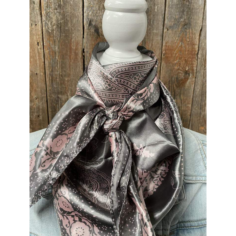 Grey and Pink Paisley Wild Rag