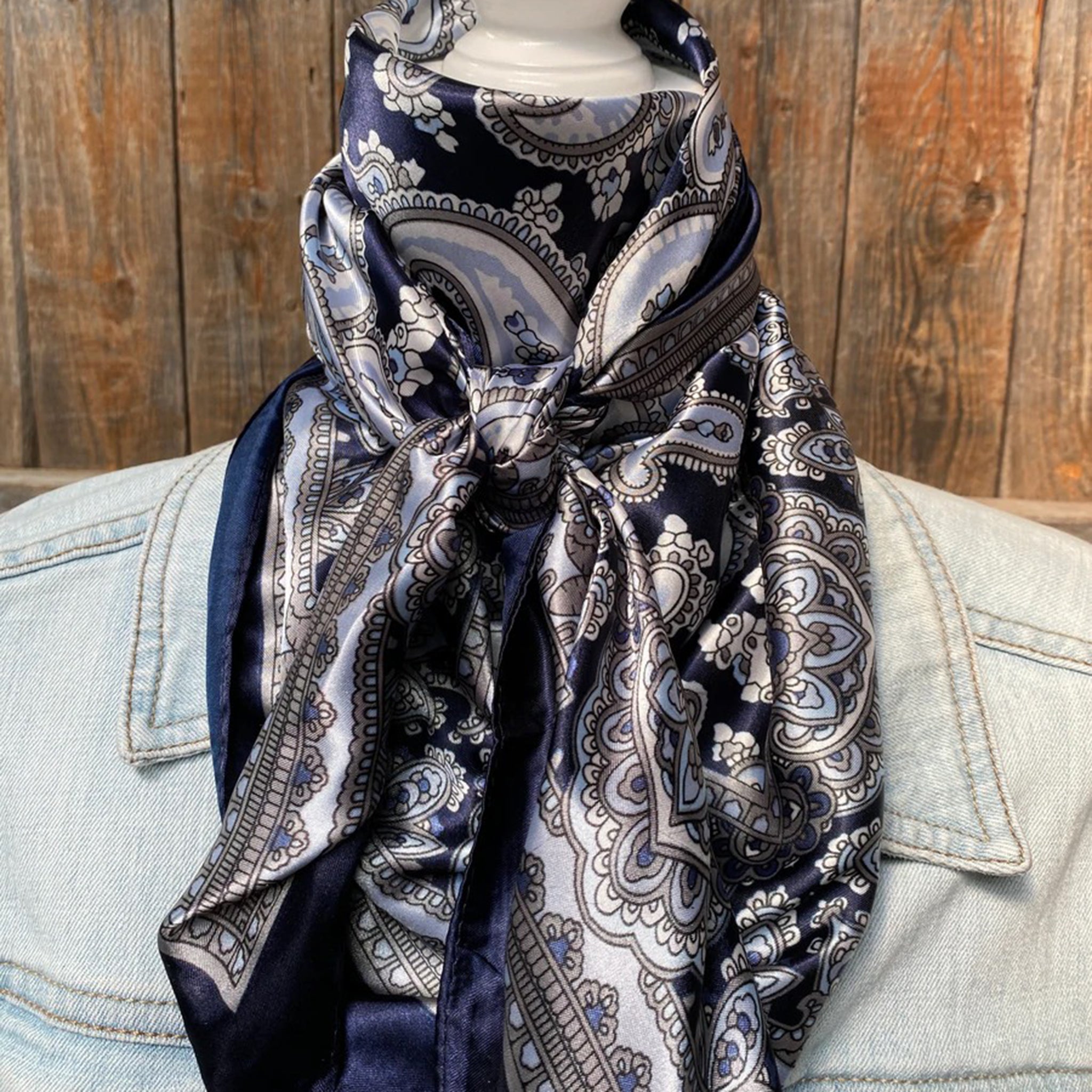 Two-Toned Blue Paisley Wild Rag – Western Edge, Ltd.