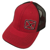 Twisted X Red and Black Offset Logo Patch Mesh Cap