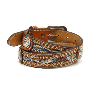 Ariat Kid's Brown Ribbon Inlay Belt