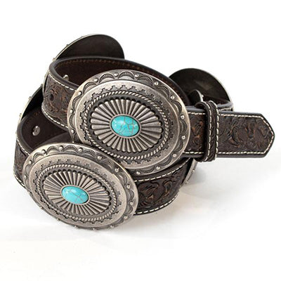 Ariat Women's Brown Round Turquoise Concho Belt