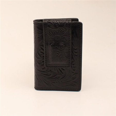 Black Floral Front Pocket Money Clip