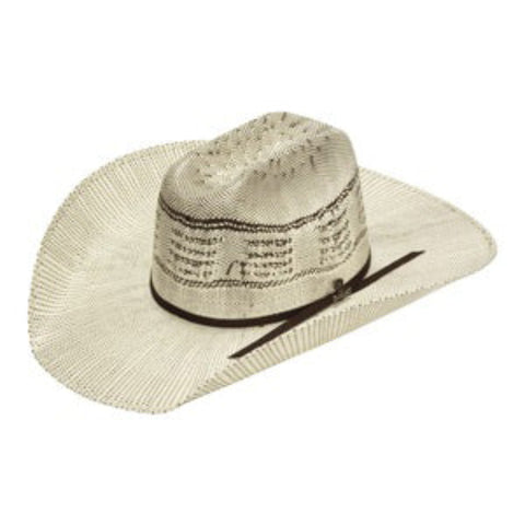Ariat Ivory and Brown Bangora Straw Hat 