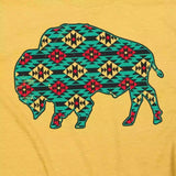 Mustard with Turquoise Aztec Buffalo Graphic Tee