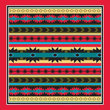 Red Multi Modern Aztec Bandanna