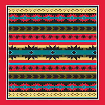 Red Multi Modern Aztec Bandanna