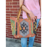 Scully Leather Woven/Suede Handbag