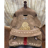 Double T 12 Inch Cheetah Roughout Saddle