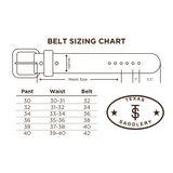 Texas Saddlery Kids Chocolate Roughout/Spider Tooled Combo Belt