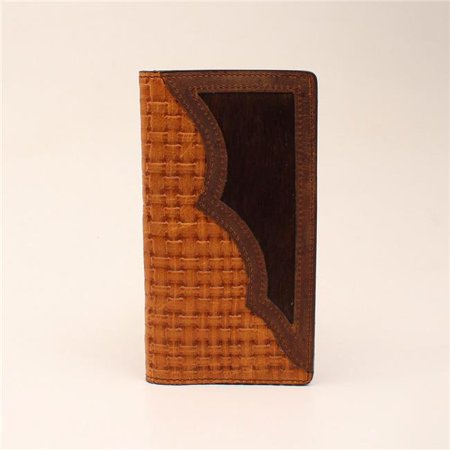 Basketweave Leather with Hair On Inlay Rodeo Wallet