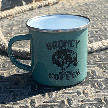 Broncy Before Coffee Campfire Mug