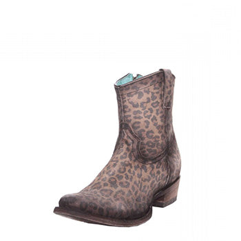 Corral Leopard Zipper Ankle Boots