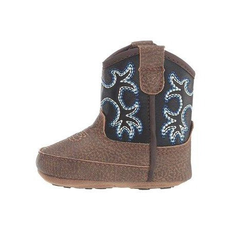 Ariat Infant Brown and Navy Lil Stomper Tombstone Boots