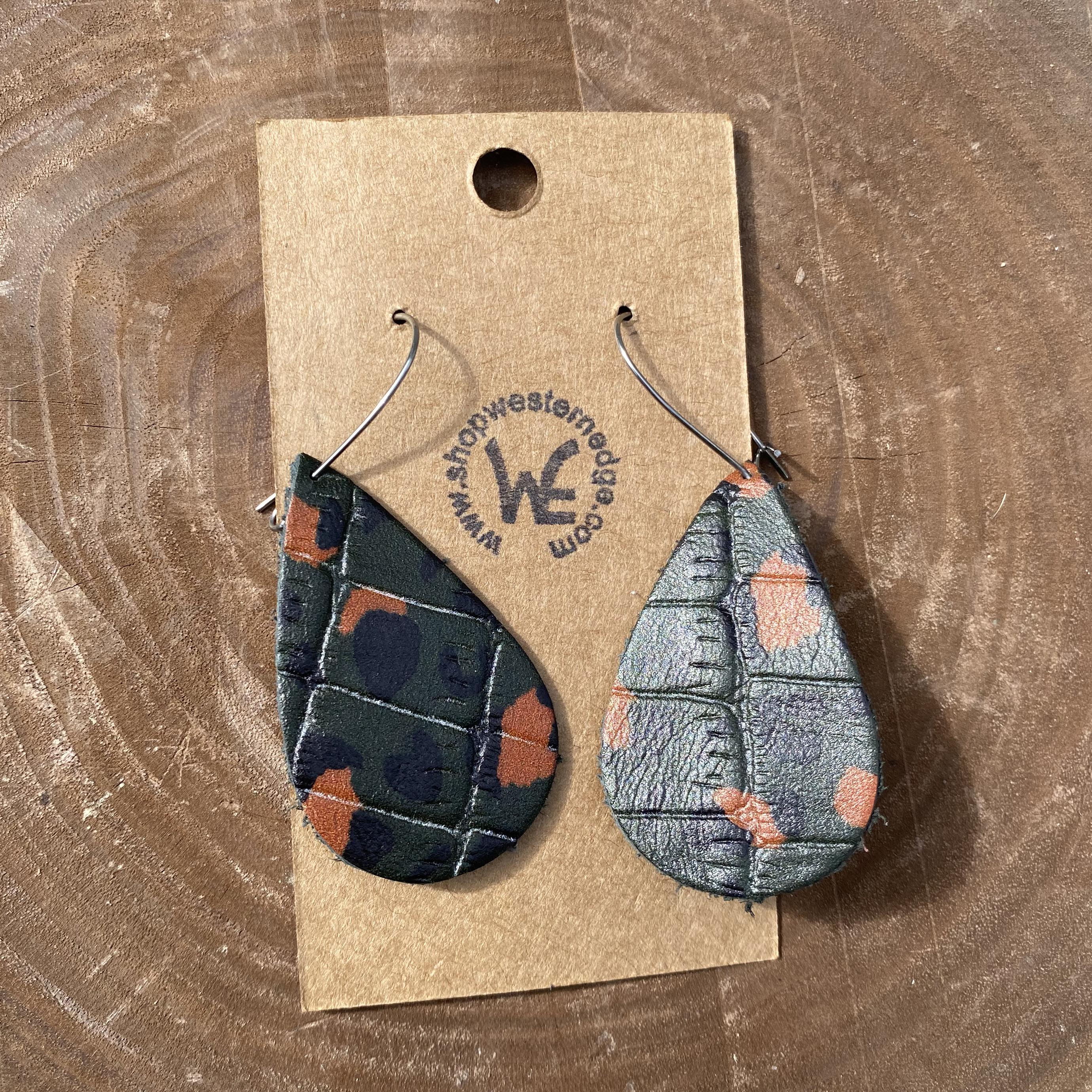 Camo on sale leather earrings
