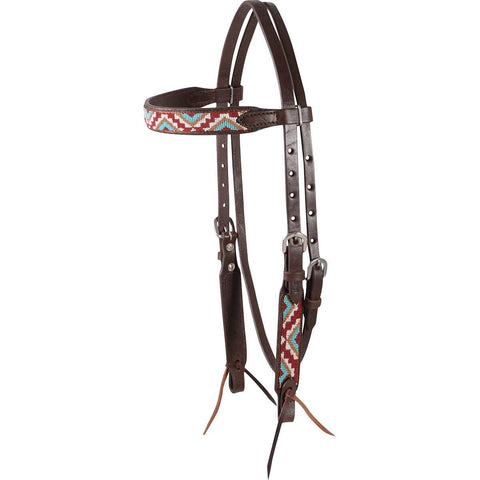 Cashel Chocolate Beaded Browband Headstall