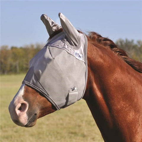 Cashel Crusader Grey Fly Mask with Ears, Warmblood