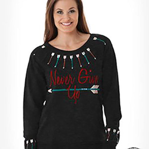 Cowgirl Tuff Black Burnout Sweatshirt