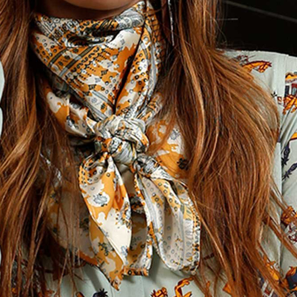 Cruel Denim Yellow Printed Wild Rag