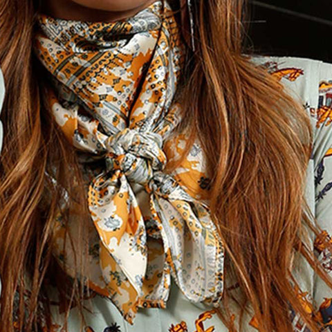 Cruel Denim Yellow Printed Wild Rag