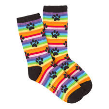 Rainbow Paw Print Socks