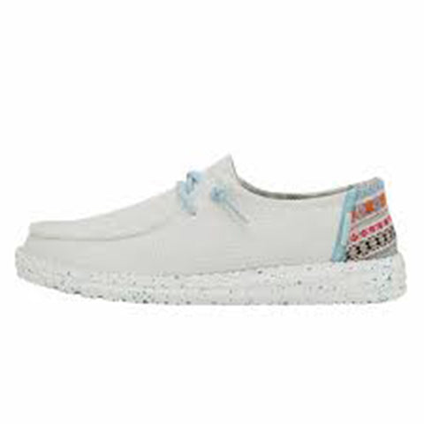 Hey Dude Wendy Aztec White Casual Shoes