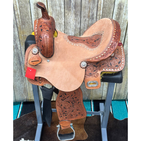 Paul Taylor Youth Floral Barrel Saddle