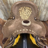 Double T 12 Inch Cheetah Roughout Saddle