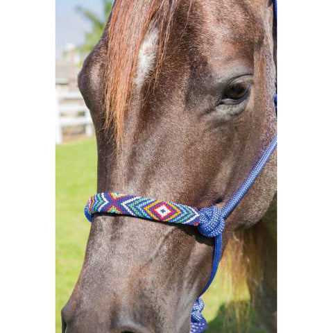 Professional Choice- Royal Blue Beaded Rope Halter