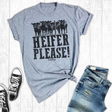 Rebel Rose Grey Graphic Tee - Heifer Please!