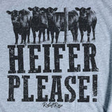 Rebel Rose Grey Graphic Tee - Heifer Please!