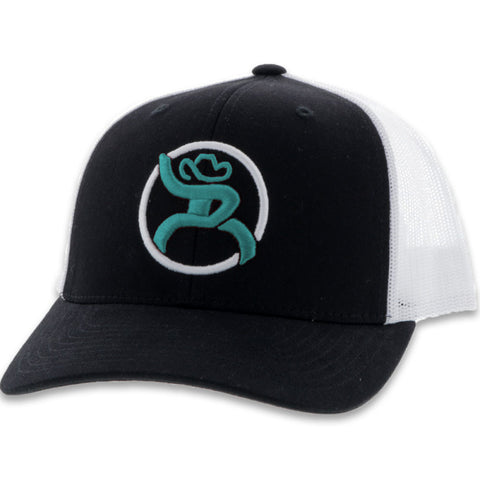 Hooey Strap Roughy Black/Turquoise/White Logo cap