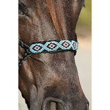 Professional Choice- Black Braided Halter with Blue Beaded Nose Band