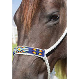 Professional Choice- White Braided Cowboy Halter with a Royal Beaded Nose Band
