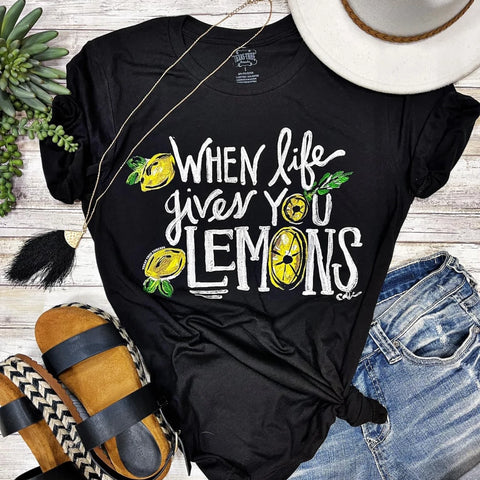 Texas True Black Tee-When Life Gives You Lemons