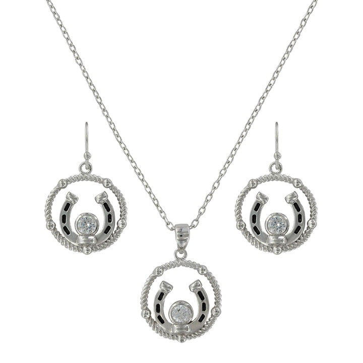 Montana Silver Women's Roped Hanging Horse Shoe Jewelry Set